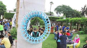 Baby Blue Floral Tire Mirror